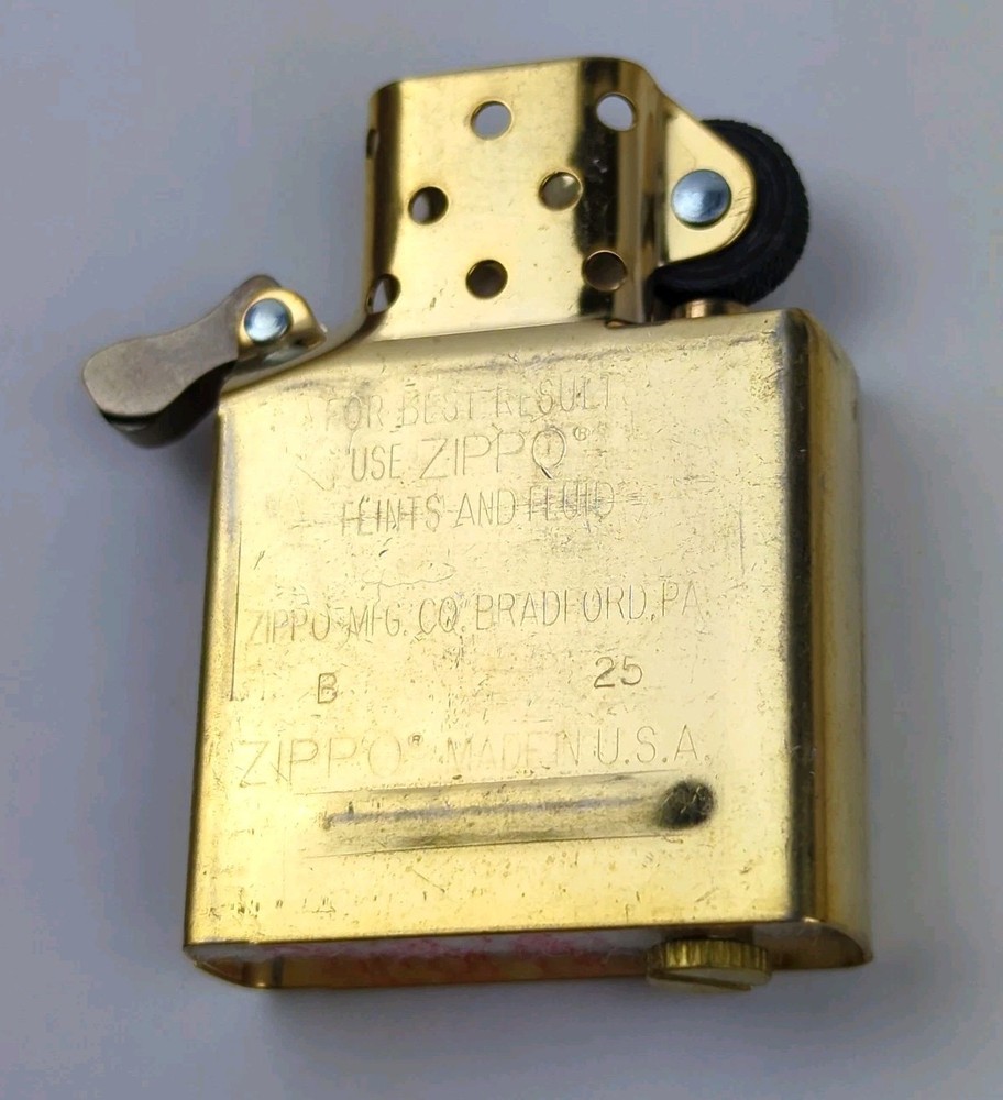 ZIPPO Lighter INSERT - BRASS Plated REPLACEMENT (No Outer Case) Year=2025, NEW
