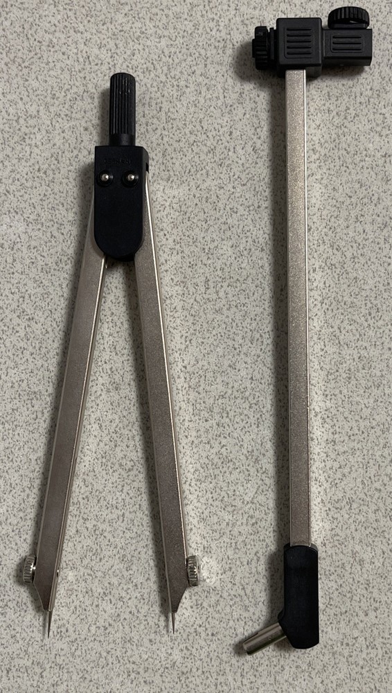 Vintage German drafting tools set Compass Precision Instruments w/ Case Pencil