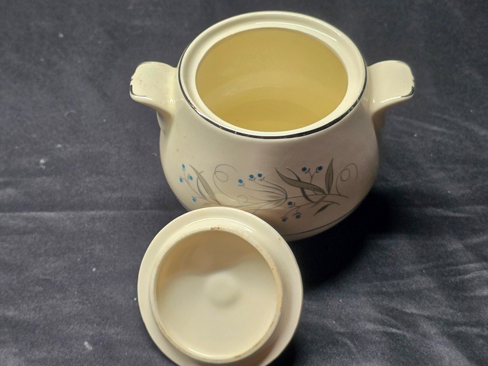 Homer Laughlin Celeste Footed Sugar Bowl with Lid