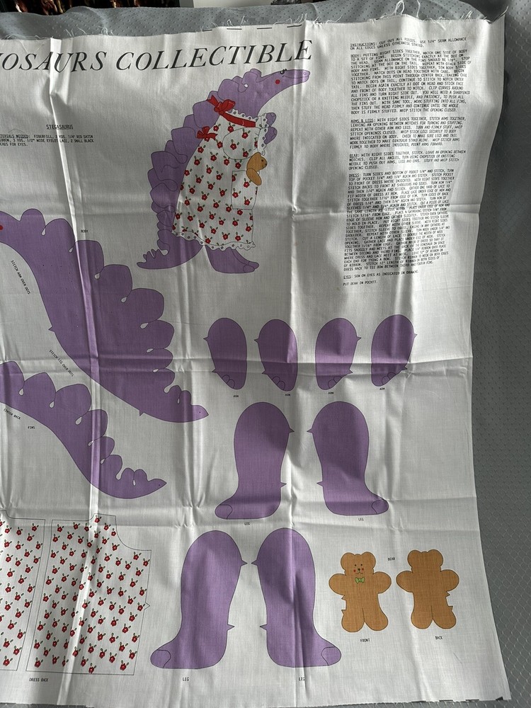 Spring Industries Dynamite Dinosaurs Collectible Stegosaurus￼ Sew & Stuff Panel