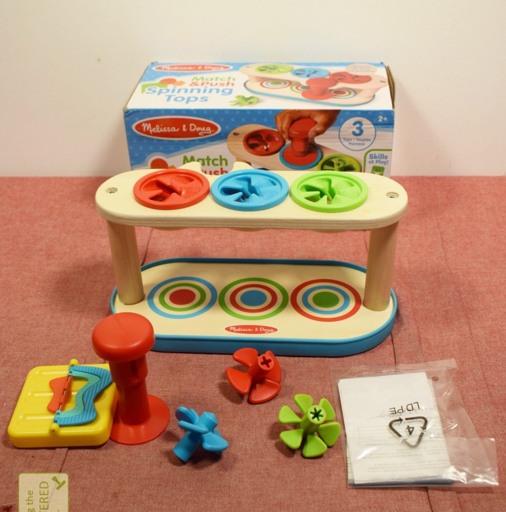 Melissa & Doug Match & Push Spinning Tops