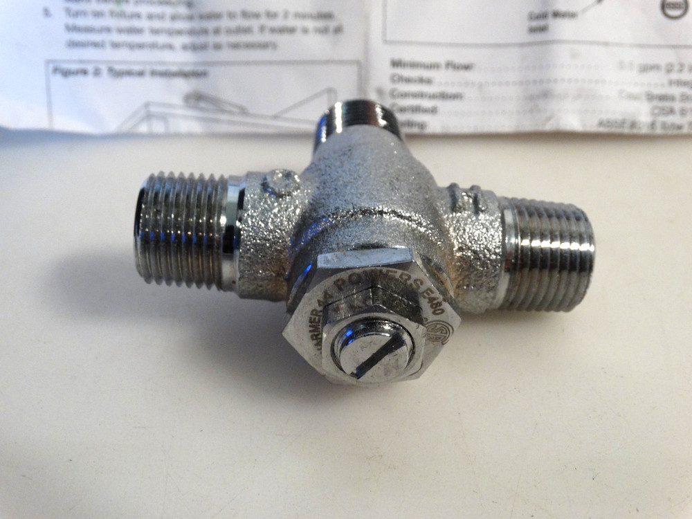Powers E480-01 Mixing Valve, 1/2" NPT Chrome HydroGuard