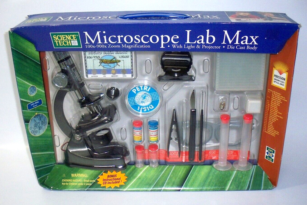 Science Tech Microscope Lab Max with Light and Projector, Kids Activity, New!