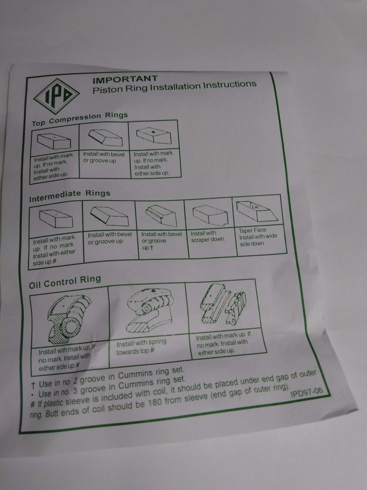 Pk/3 IPD C7RS1 Piston Rings