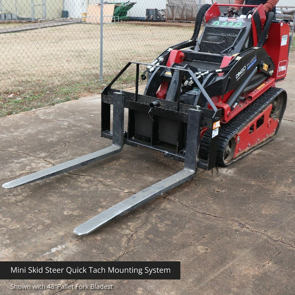 Titan Attachments Mini Skid Steer Pallet Fork Attachment, 42" Fork Blades