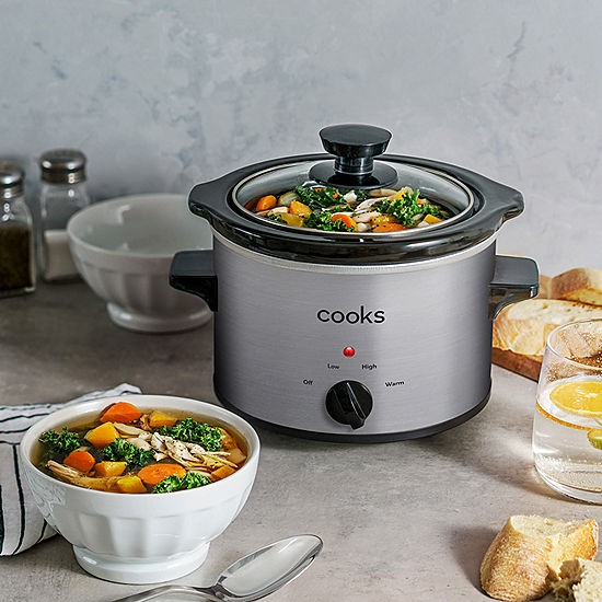 Cooks 1.5-Quart Slow Cooker Ceramic Nonstick Coating