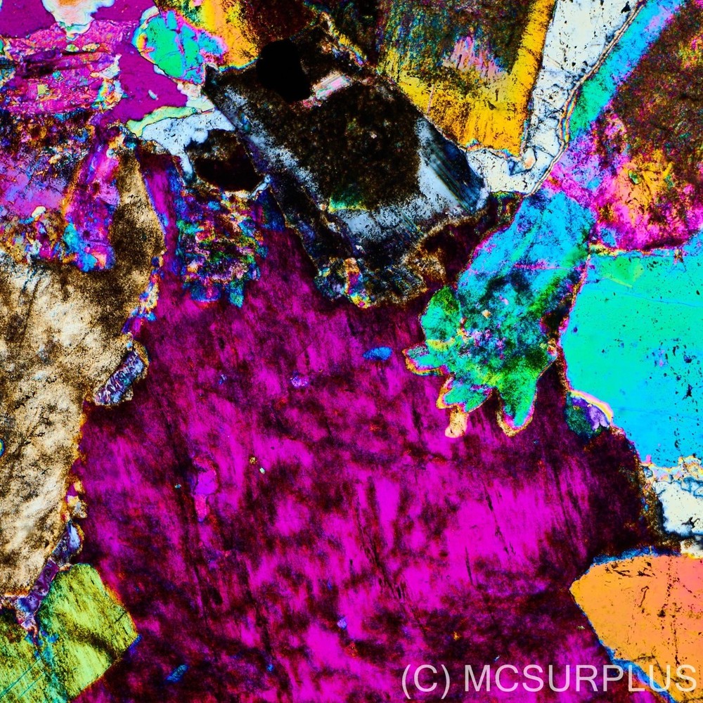 English Granite vintage thin section for polarised microscope