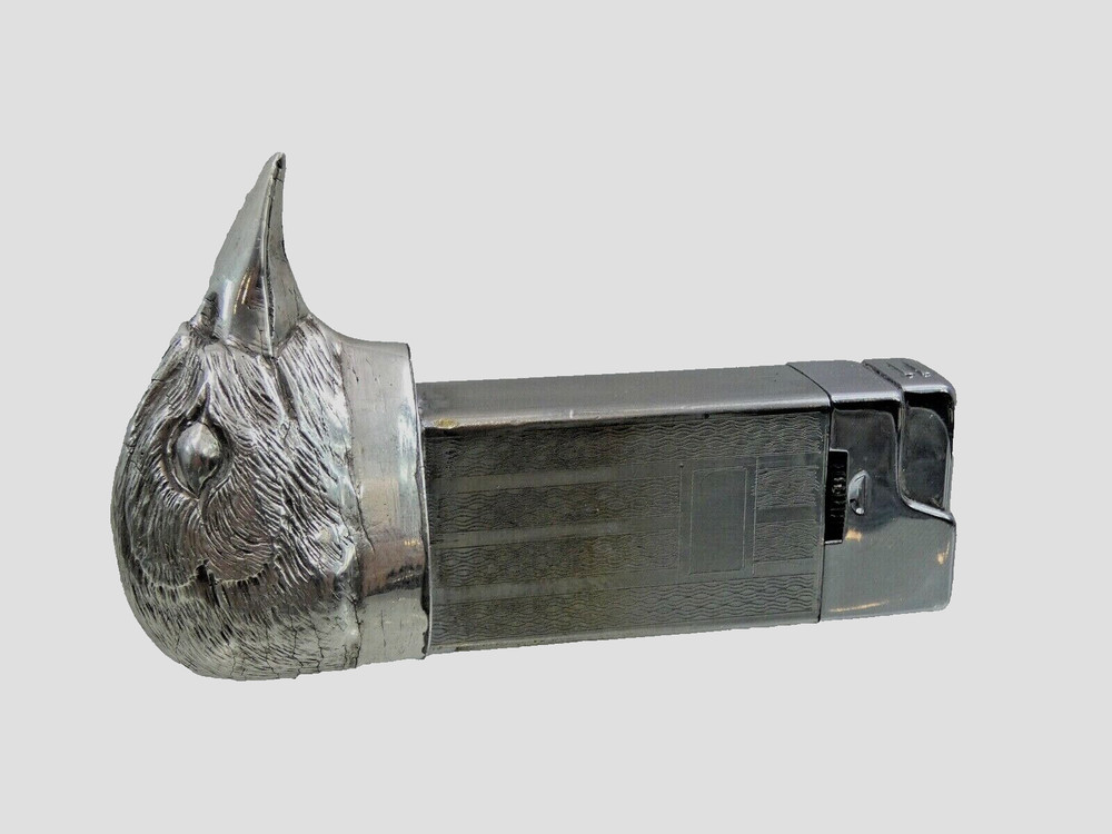 EXCEPTIONAL 800 SILVER FIGURAL PENGUIN CIGAR / CIGARETTE LIGHTER sterling