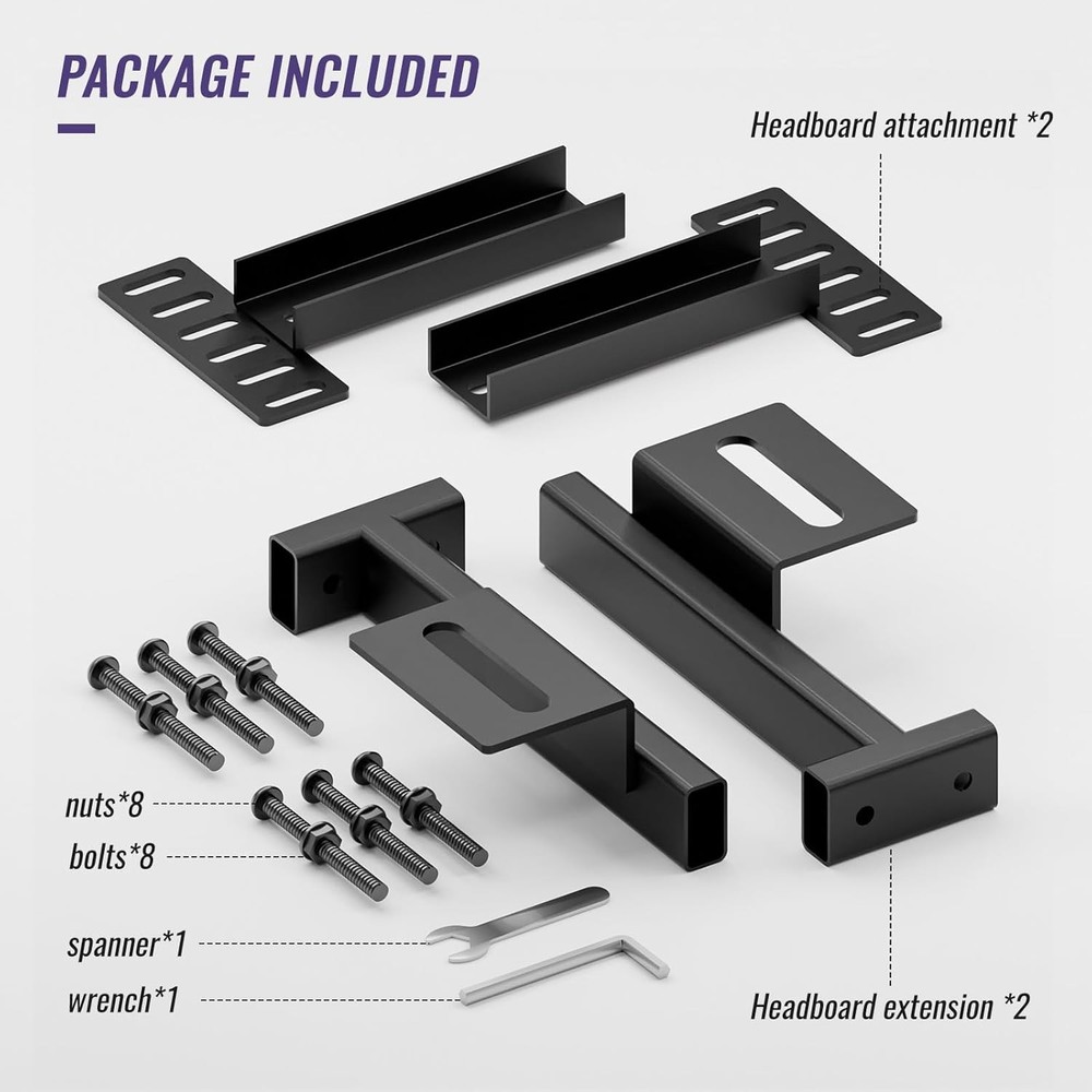 CCJH Adjustable Bed Headboard Wall Mounting Brackets,Footboard Extension Kit