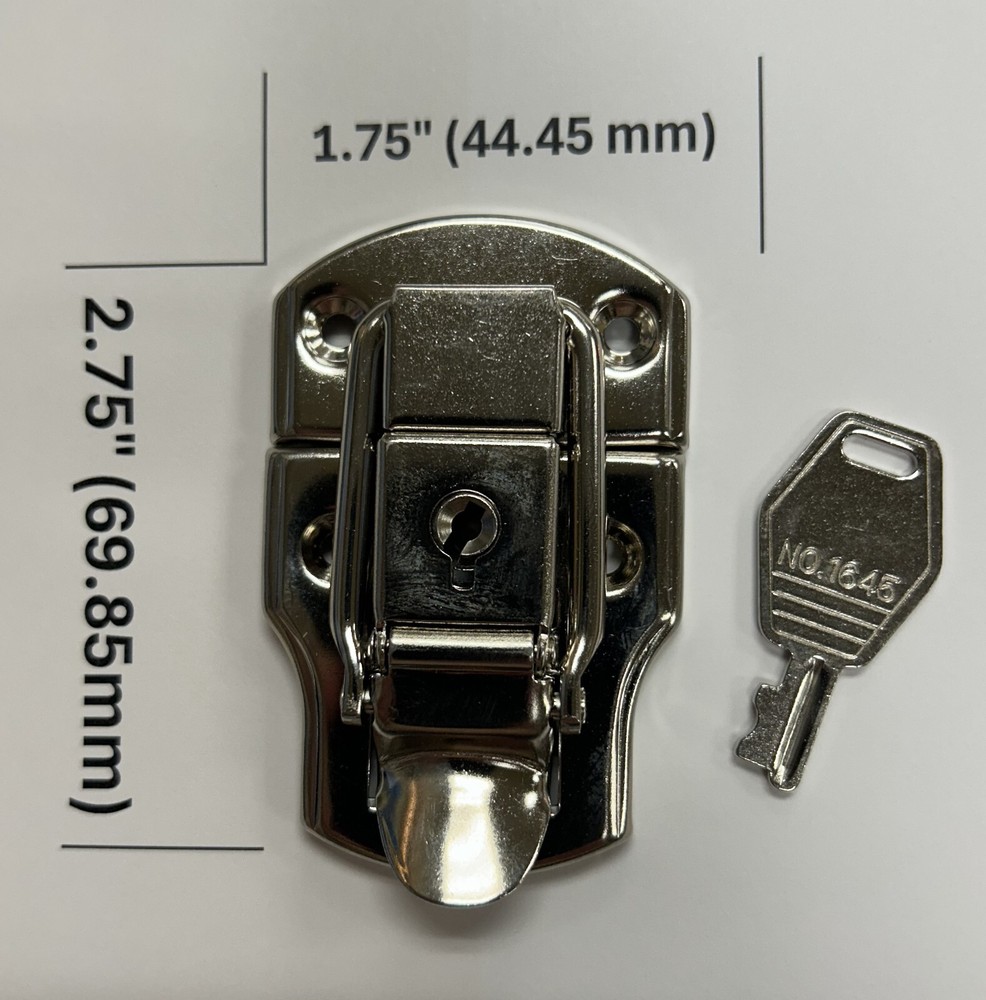 Drawbolt Closure Latch with Lock, Chrome