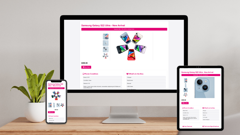 Ebay Professional Custom Listing Template | Cellphone Product Listings