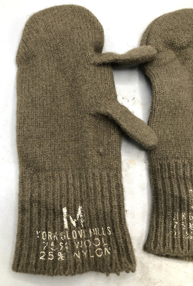 U.S. KOREAN WAR M-1948 WOOL TRIGGER MITTEN INSERTS W/ TRIGGER FINGER SIZE MEDIUM