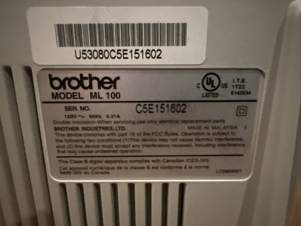 Brother ML-300 Electronic Dictionary Typewriter - White