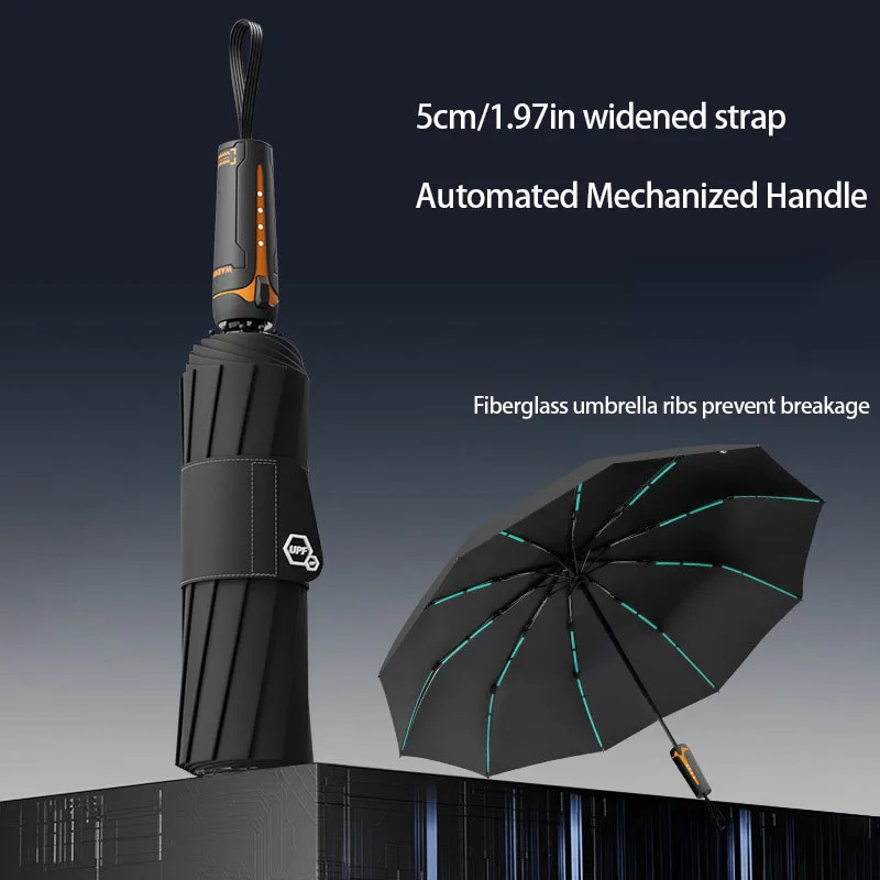 Mechanical handle umbrella, widened strap umbrella, automatic umbrella, large, s