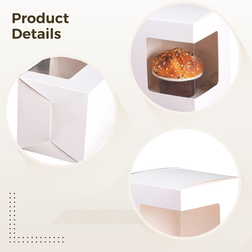 24 Pcs Mug Boxes, Paper Coffee Mug Present Boxes with Window, Strong Packagin...