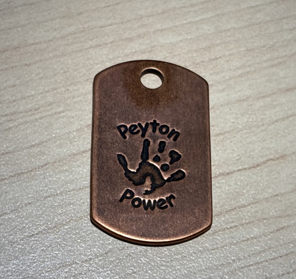 Steel Flame Dog Tag Peyton Power And Sticker Bundle