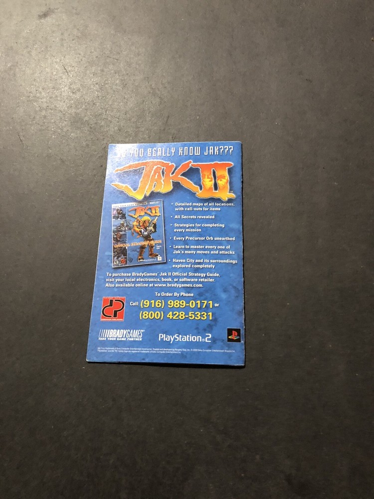 Jak 2 ps2 manual Only
