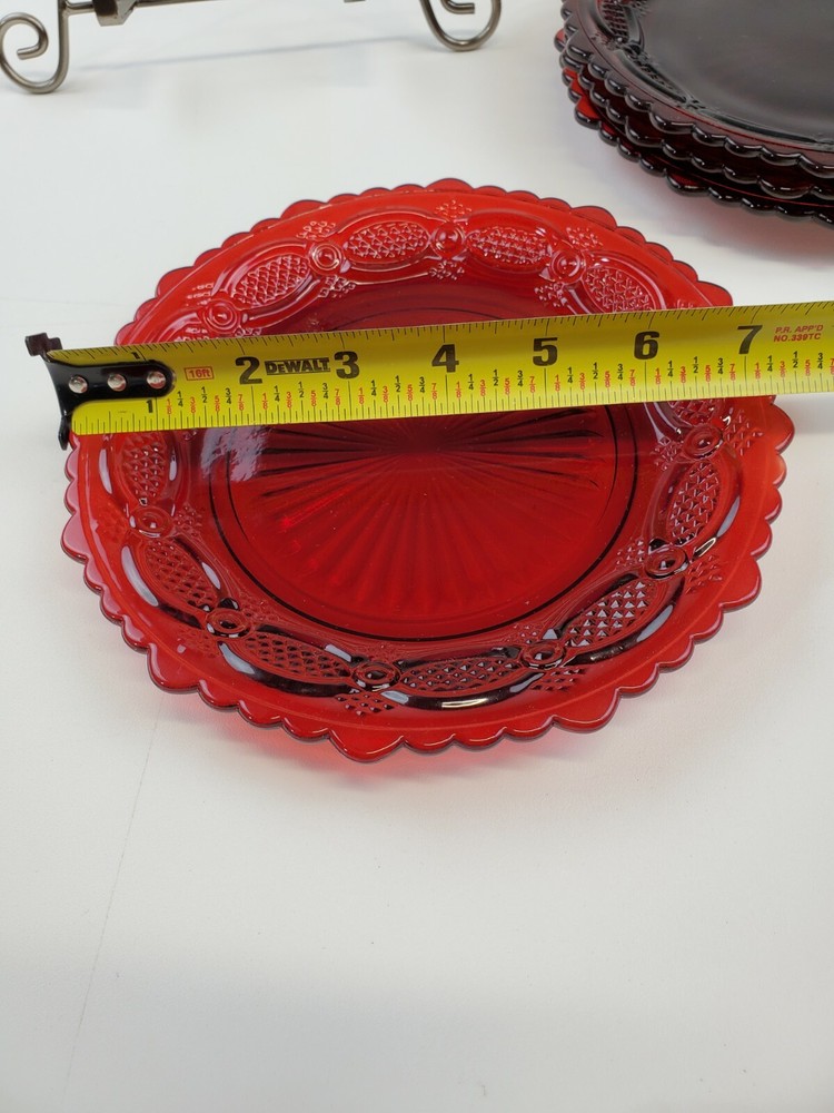 Avon Cape Cod Ruby Red Lunch Plates (Set of 4)