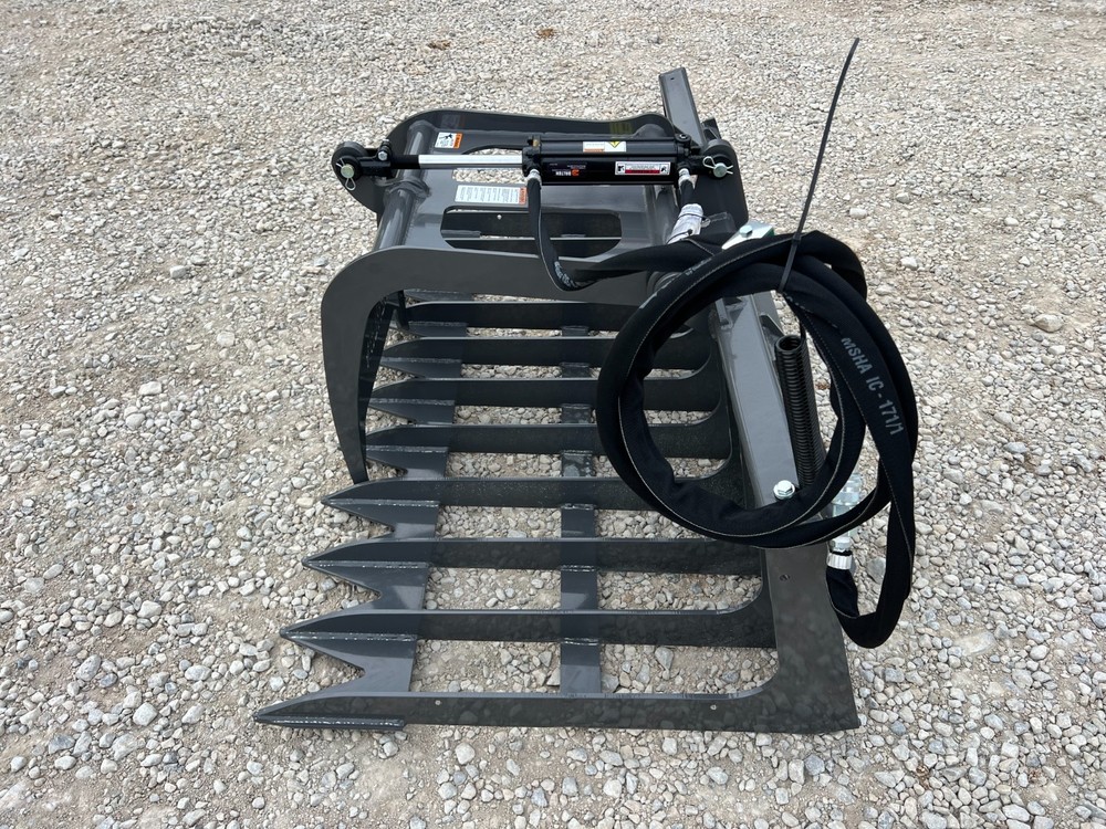 Berlon 66" Compact Tractor Root Brush Grapple Attachment Fits Skid Steer Loader