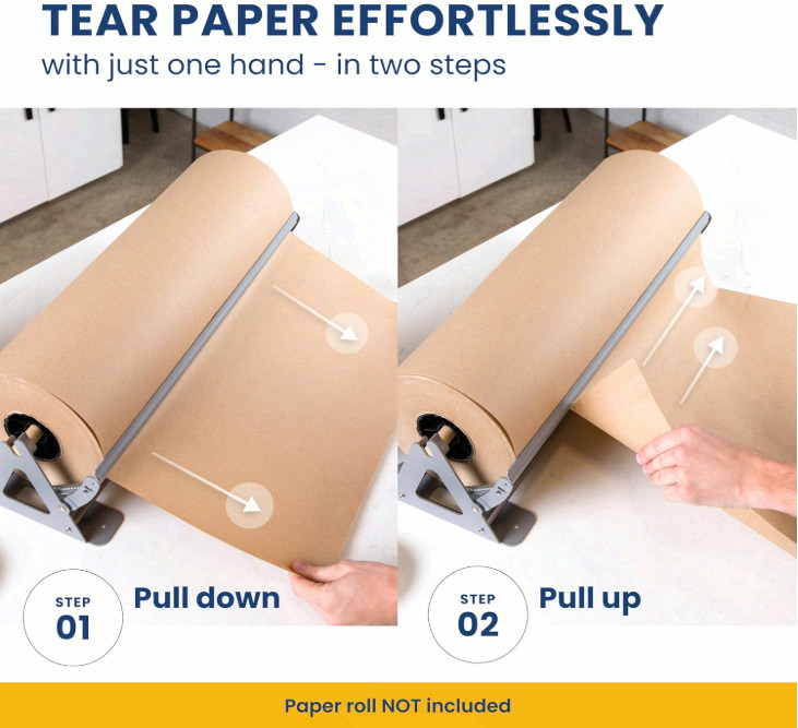 36" Paper Roll Dispenser & Cutter, Wall/Table Mount, Heavy Duty