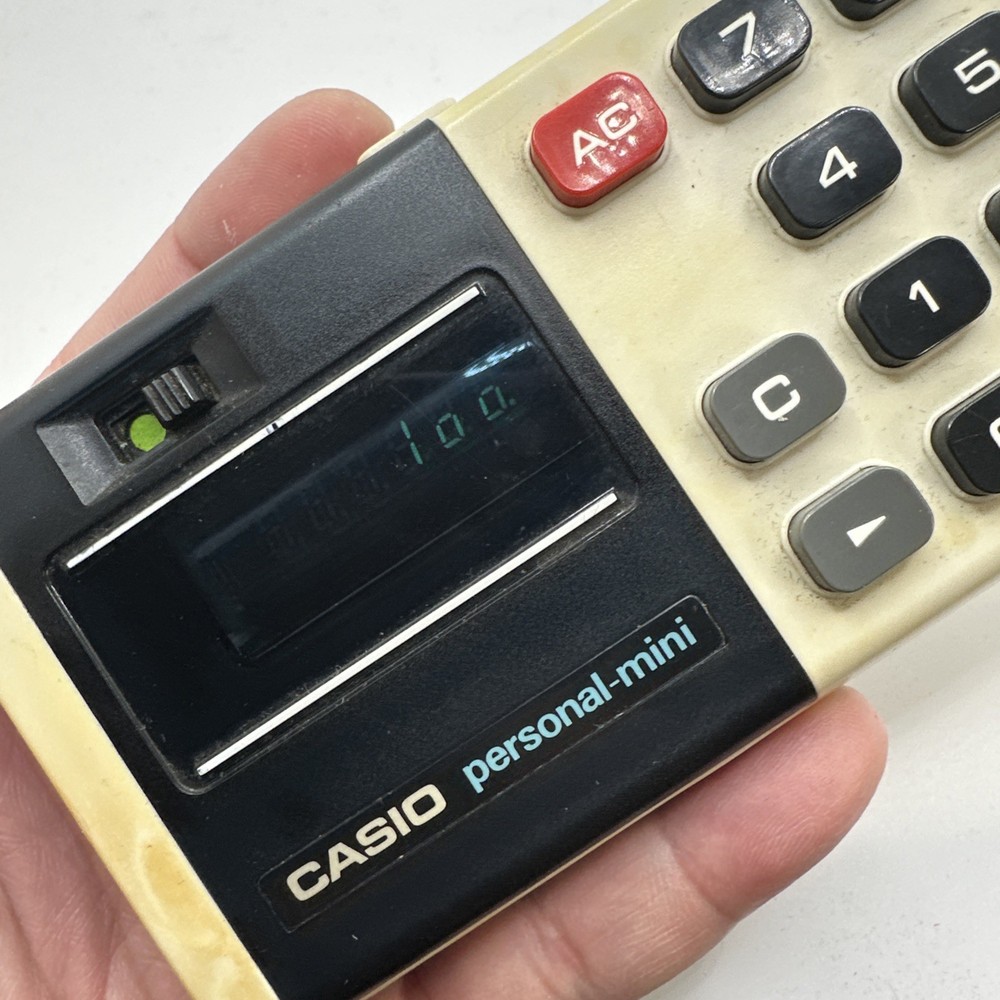 Casio Personal Mini Calculator/case Tested Working