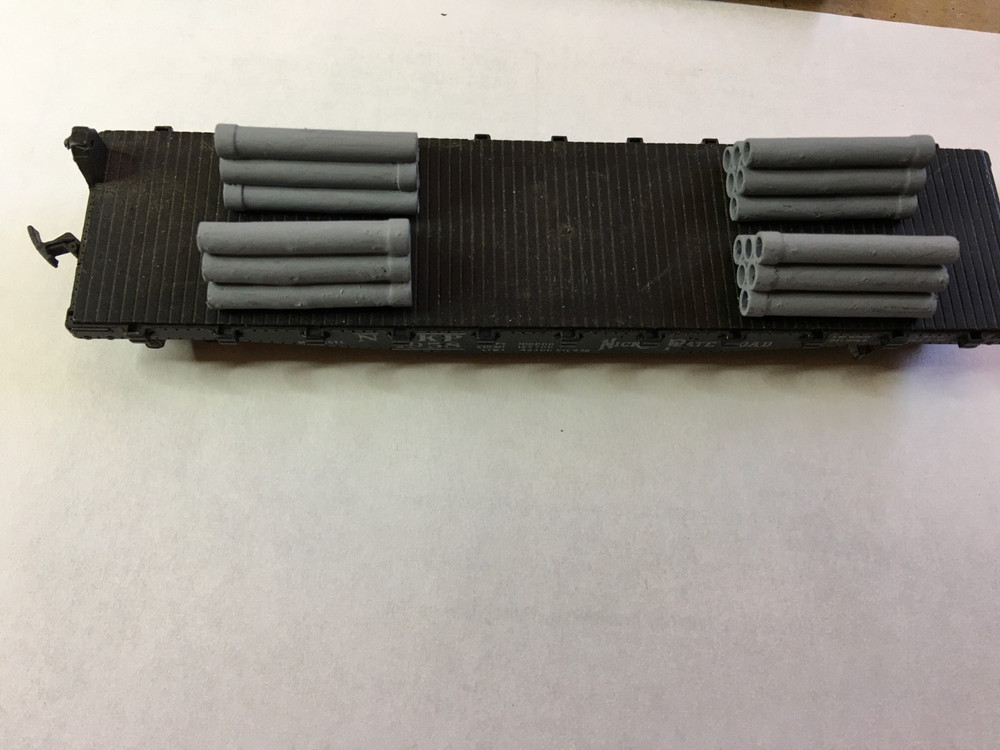 Train Car Loads: Concrete 6 Pipe Stack 4 Stacks Lot Car Not Included HO Scale