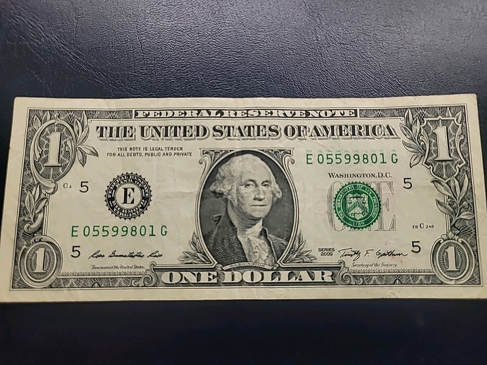 2009 One Dollar Error Over Ink.