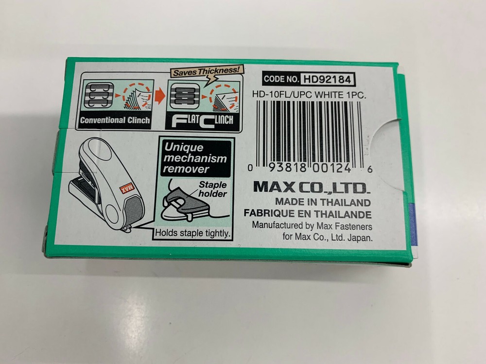 Max Stapler - Flat Clinch - Ergonomic - Mini Style, Black