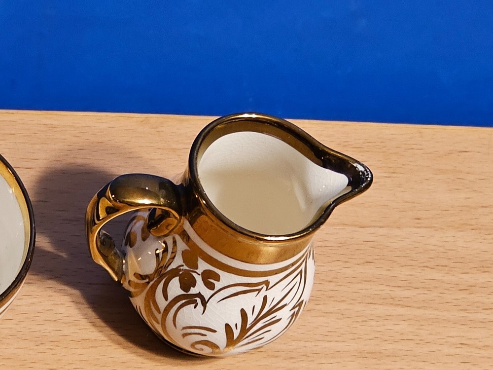 Wade Creamer and Sugar Bowl Dandy Copper Luster