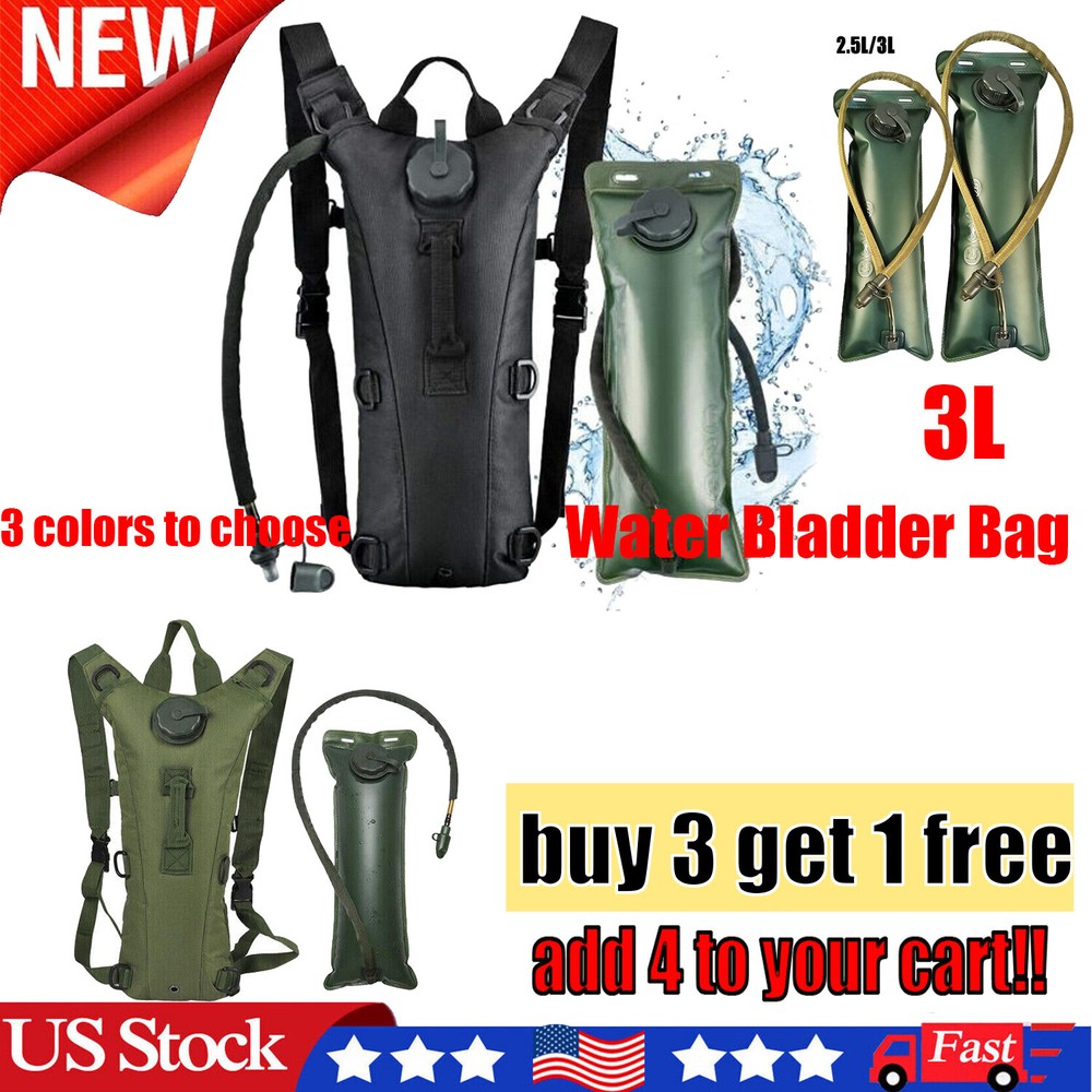 3L Hydration Pack with Water Bladder - Tactical Backpack for Hiking, Camping