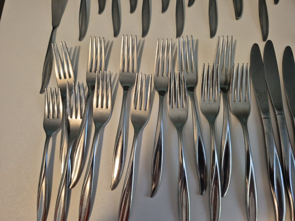 46 Pc Gorham WAIKIKI STAINLESS Mixed Flatware Lot FORK SPOON KNIFE