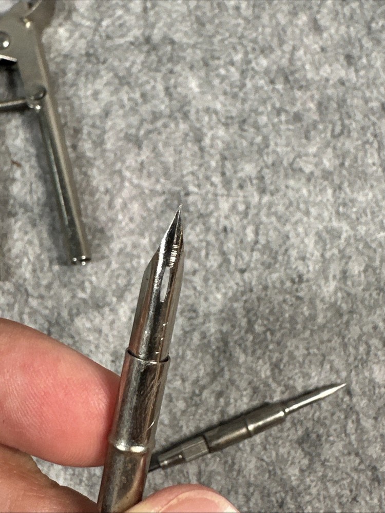 Vintage Interchangeable Pencil, Pointer, Ink Metal Drafting Compass