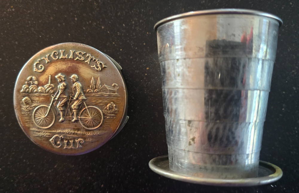 Antique Collapsible Metal Cyclist's Cup