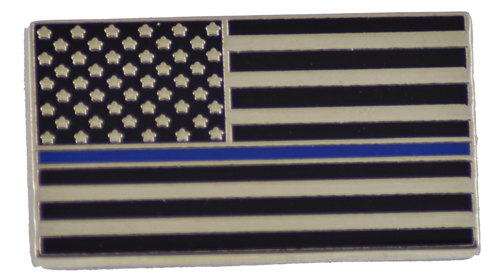 Blue Line Flag Police Pin