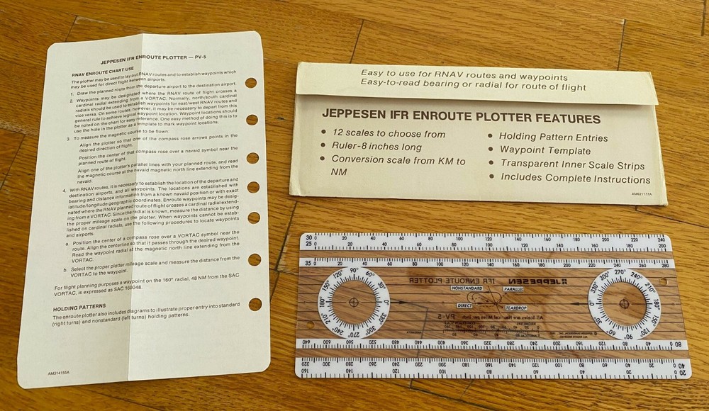 JEPPESEN IFR ENROUTE PLOTTER model # PV-5 