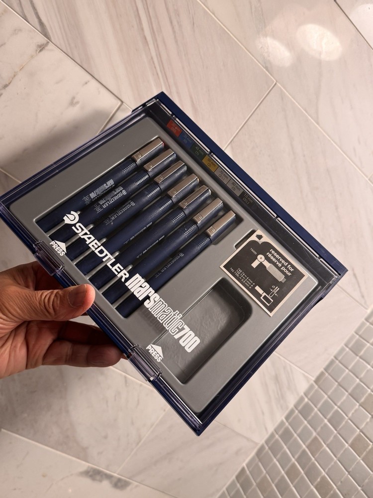 *INCOMPLETE* Staedtler Marsmatic 700 Technical Drafting Drawing Pen Set (7)