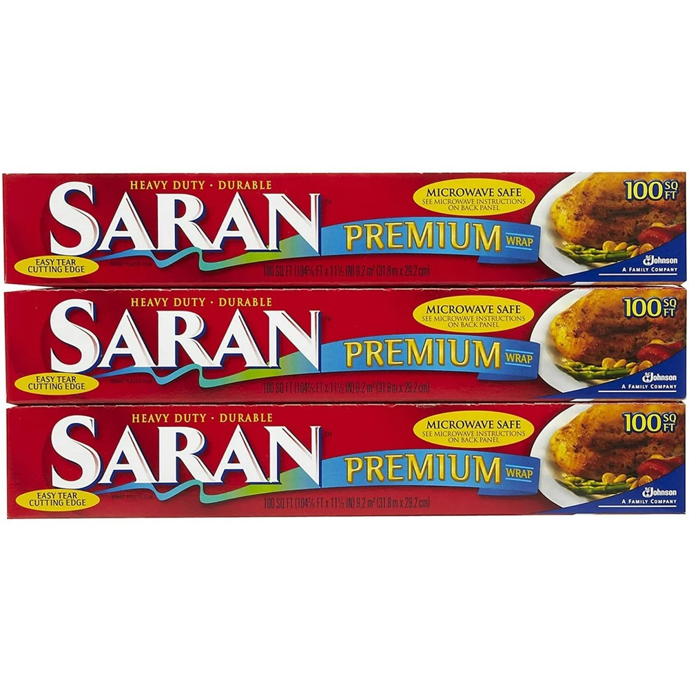 Saran Premium Plastic Wrap - 100 ft - 3 pk