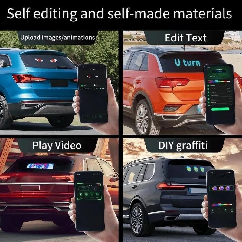 LED Sign for Car – Flexible Devil Eyes Light for Windshield, LED Digital Panel
