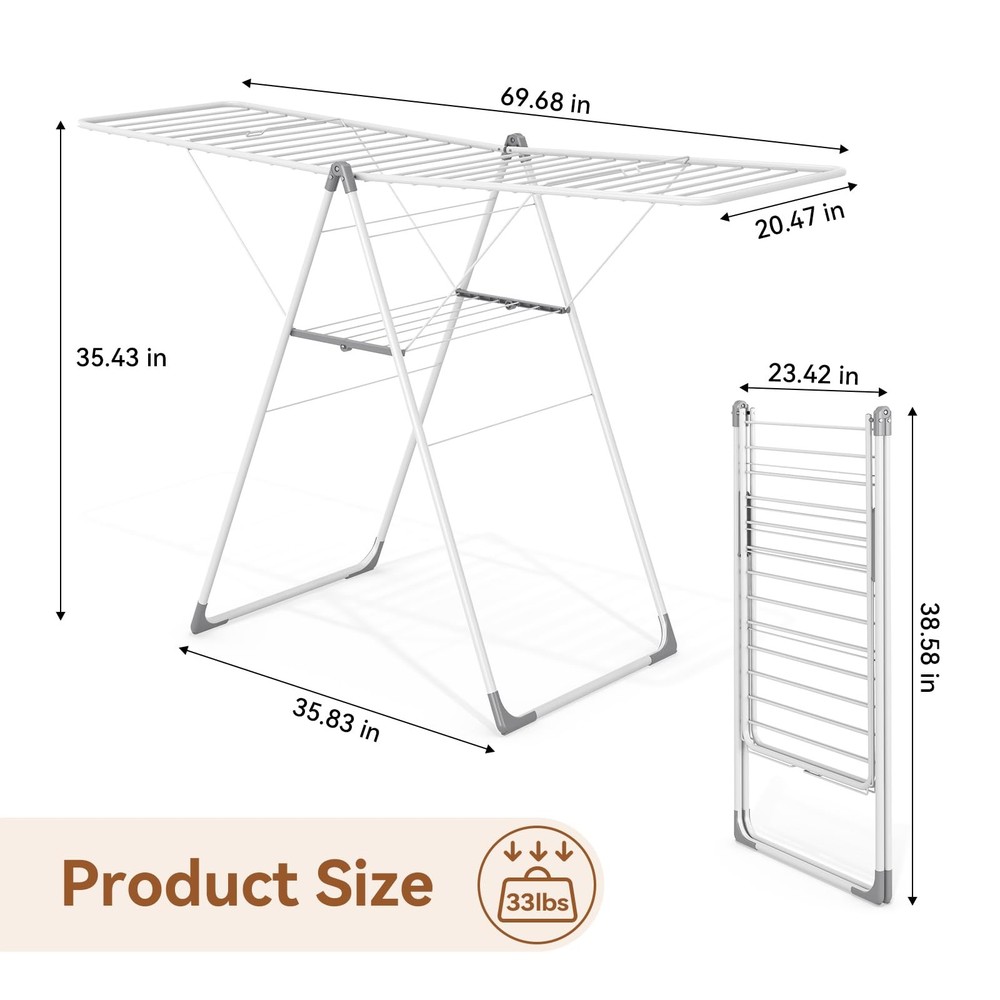 Clothes Drying Rack Foldable Sturdy Metal Laundry Drying Rack