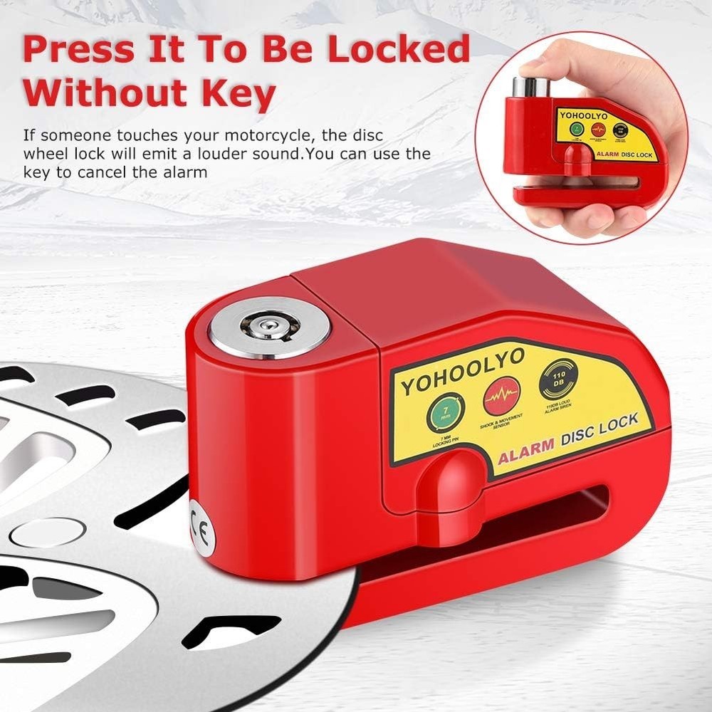 Compact 110 dB Motorcycle Lock with Reminder Cable – Ultimate Theft Protection