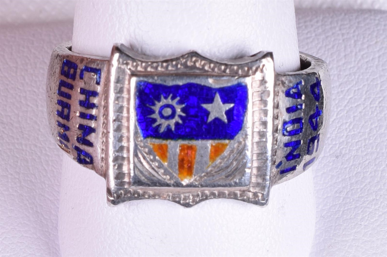 1944 WW2 India China Burma Campaign Ring Enameled Sz 10.5