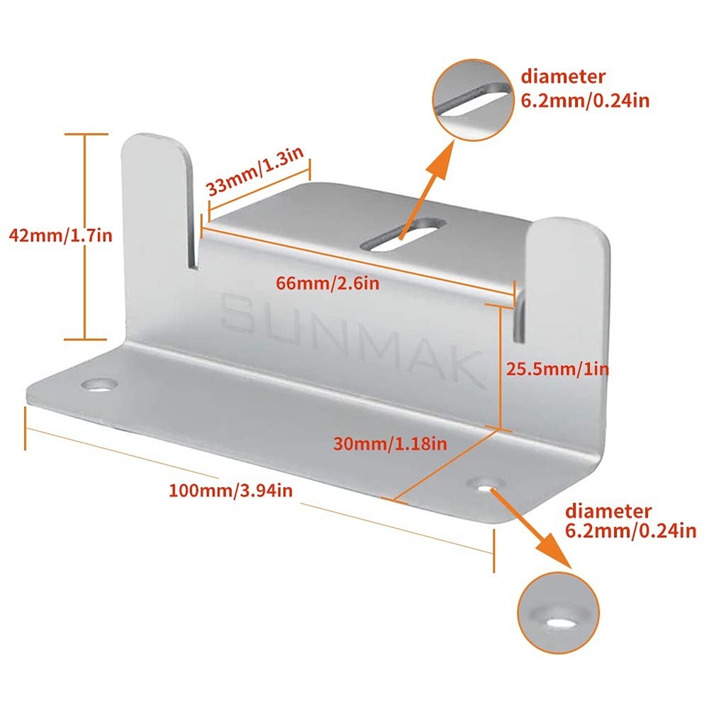 SUNMAK 8 units per set Solar Panel Mounting Z Brackets Lightweight Aluminum