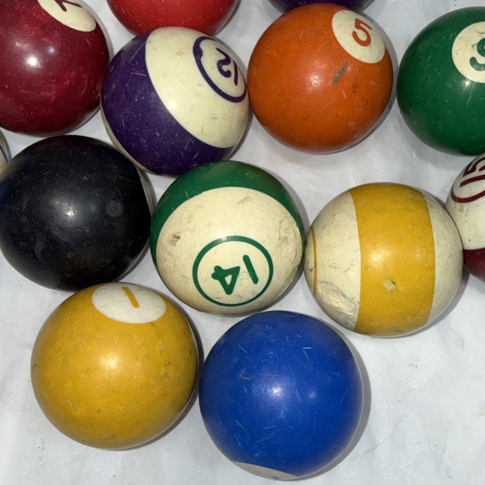 Vintage Striped & Solid Pool Ball Billiard 2 1/4" Replacement Balls Missing 11