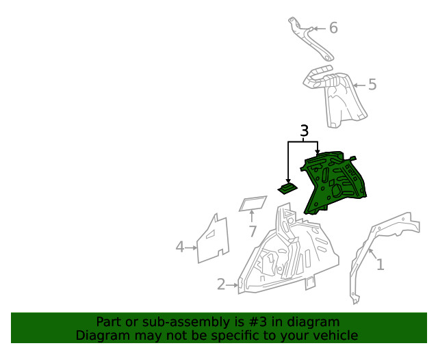 Genuine GM Driver Side Quarter Inner Panel 42771338