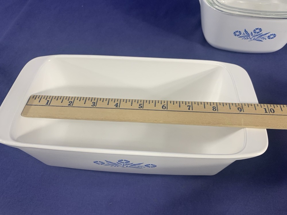 CorningWare Cornflower Blue Bread Baking Loaf Pan + Casserole Dish MADE IN USA
