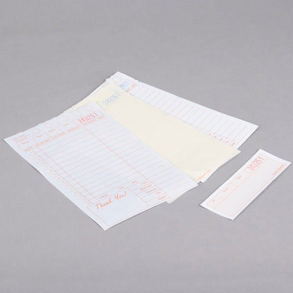 (2000-Case) 3 Part Design Carbonless Paper Check Sheet with Bottom Guest Receipt