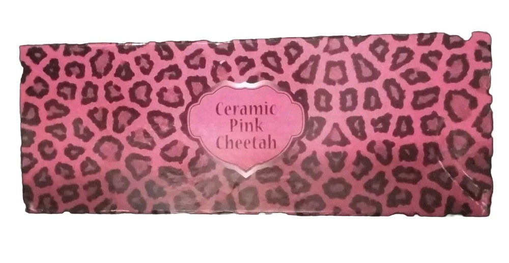Classic Ceramic Cheetah Pink Flat Iron NIB HTF