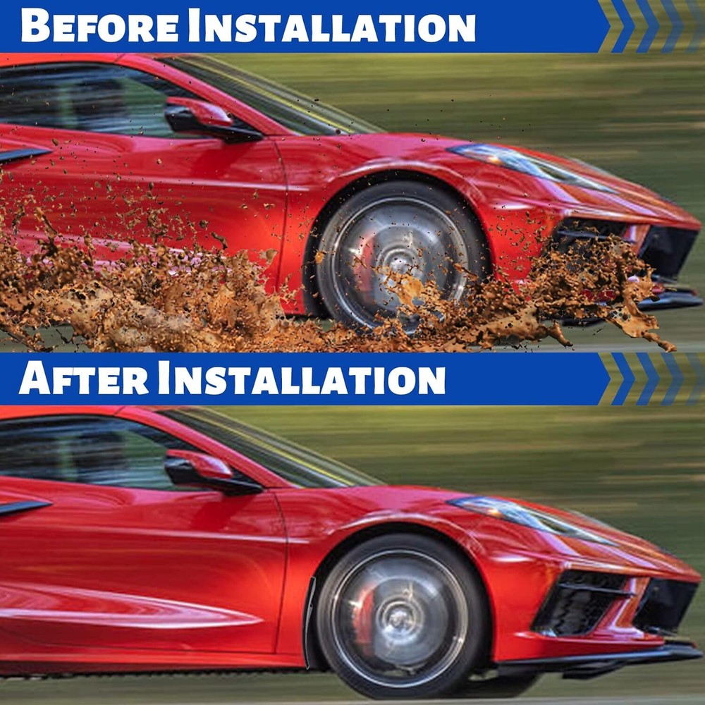 4X CARBON FLASH Front & Rear Mud Flaps for Corvette C8 2020-2024 Splash Guards