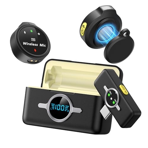 Wireless Lavalier Microphone for iPhone/Android, Lapel Mics with USB Lightning