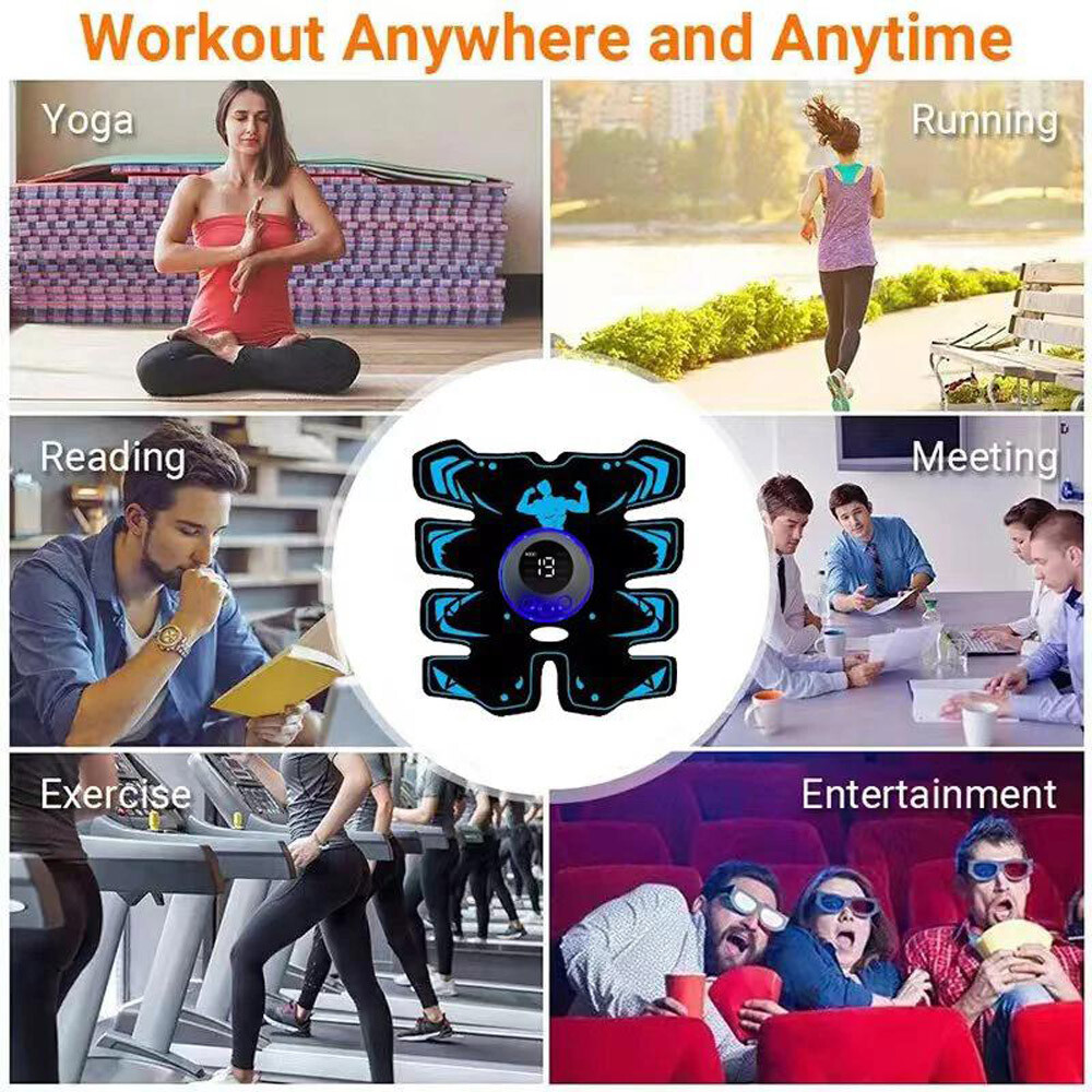 Abdominal Exercise Electric Muscle Stimulator Belt ABS Trainer Training 8 Modes